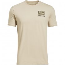Under Armour Mens Freedom Left Chest T-Shirt - Desert Sand / Olive - M