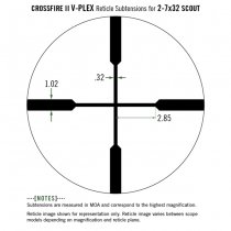 Vortex Optics Crossfire II 2-7x32 Scout Scope Riflescope V-Plex Reticle MOA