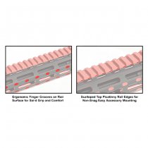 Leapers AR-15 15 Inch Super Slim Free Float M-LOK Handguard - Black / Red