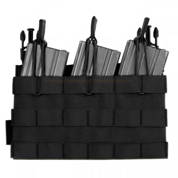 Warrior Detachable Triple MOLLE Open Pouch - Black