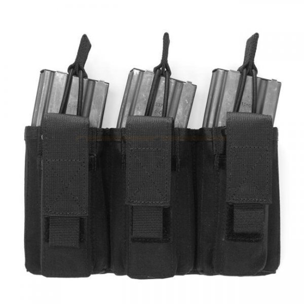 Warrior Triple M4 & Pistol Open Magazine Pouch - Black