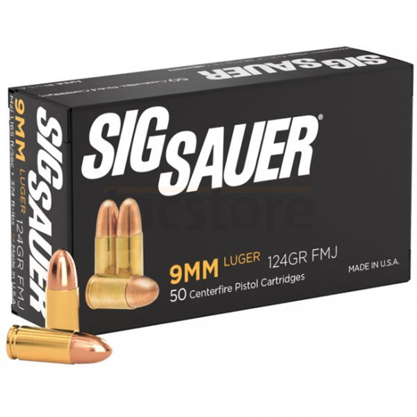 Sig Sauer 9x19mm 124gr Elite Ball FMJ 50rds