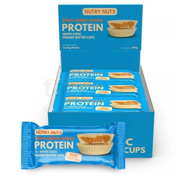 NUTRY NUTS White Choc Peanut Butter Cups 12pcs Box