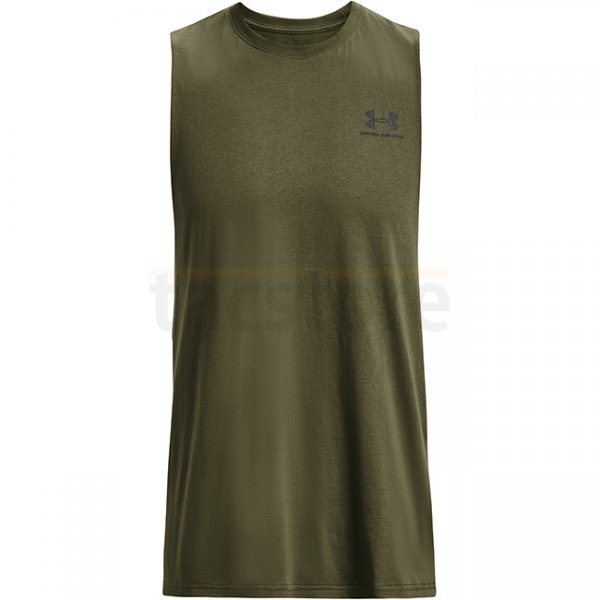 Under Armour Mens Sportstyle Left Chest Cut-Off Tank - Marine OD Green - S