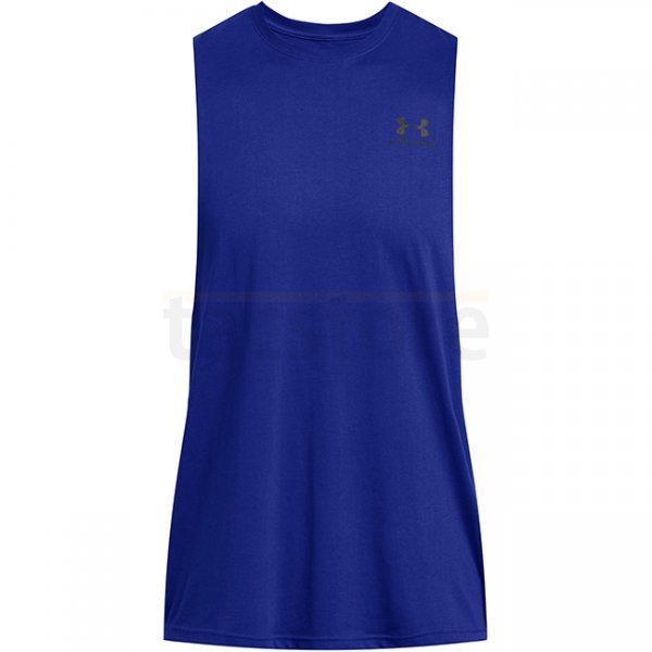 Under Armour Mens Sportstyle Left Chest Cut-Off Tank - Royal - 2XL