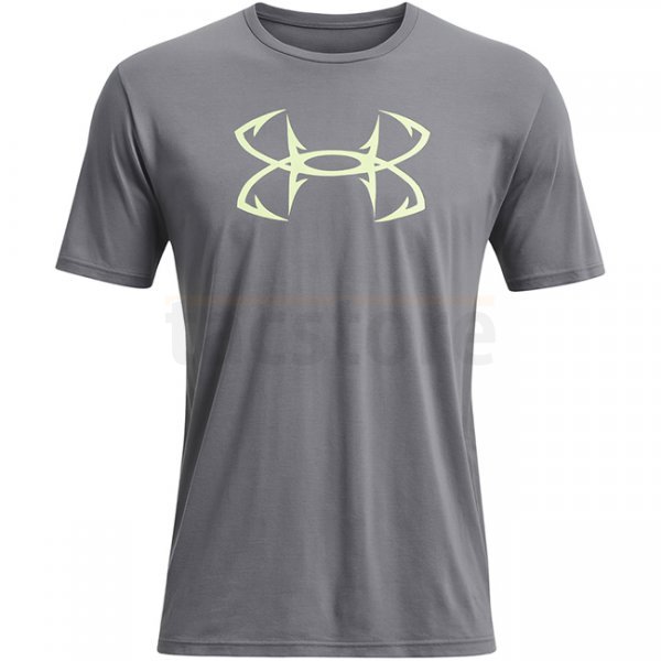 Under Armour Fish Hook Logo T-Shirt - Titan Grey / Sonic Yellow - S