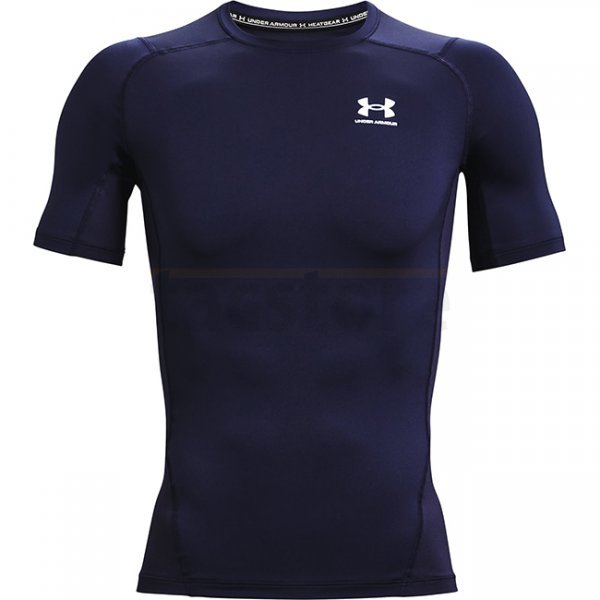 Under Armour Mens HeatGear Compression Short Sleeve - Navy Blue - S