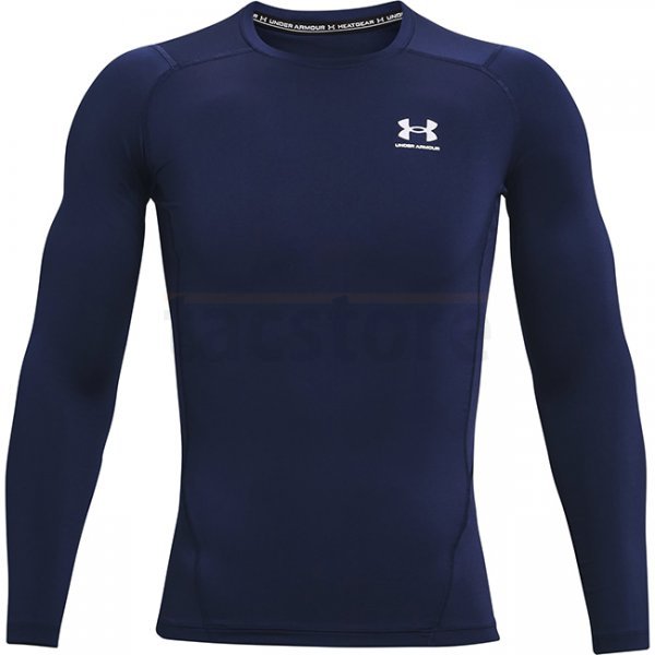 Under Armour Mens HeatGear Compression Long Sleeve - Navy Blue - S