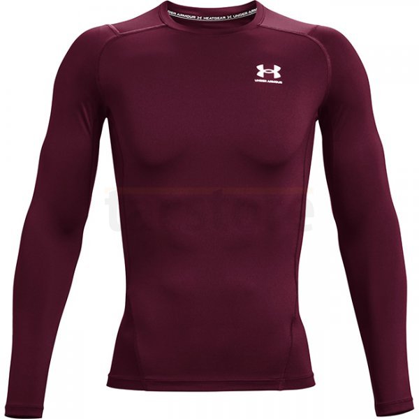 Under Armour Mens HeatGear Compression Long Sleeve - Maroon - M