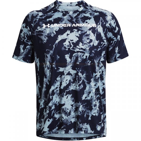 Under Armour Mens Tech ABC Camo Short Sleeve - Navy Blue / White - L