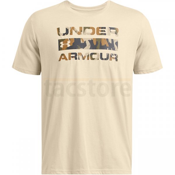 Under Armour Mens Stacked Logo Fill T-Shirt - Khaki Base / Timberwolf Taupe - S