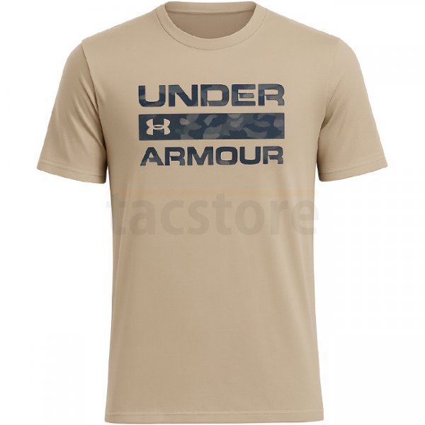 Under Armour Mens Stacked Logo Fill T-Shirt - City Khaki / Black - XL