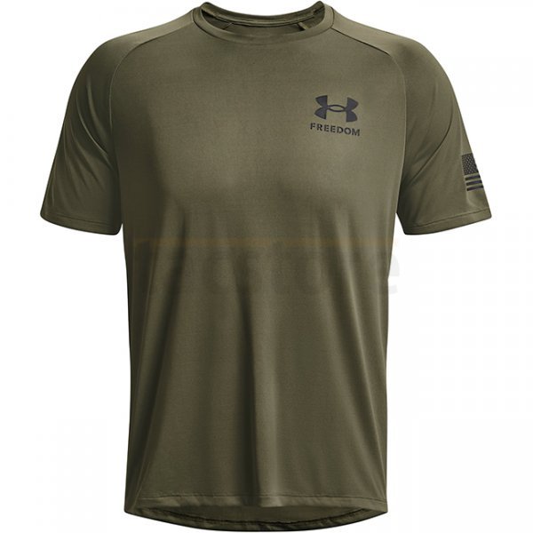 Under Armour Mens Tech Freedom Short Sleeve T-Shirt - Marine OD Green / Black - 3XL