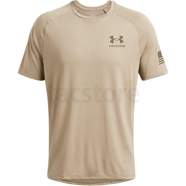 Under Armour Mens Tech Freedom Short Sleeve T-Shirt - Tan - 3XL