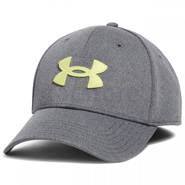 Under Armour Mens Blitzing Low Stretch Fit Cap - Castlerock / Sonic Yellow - L/XL