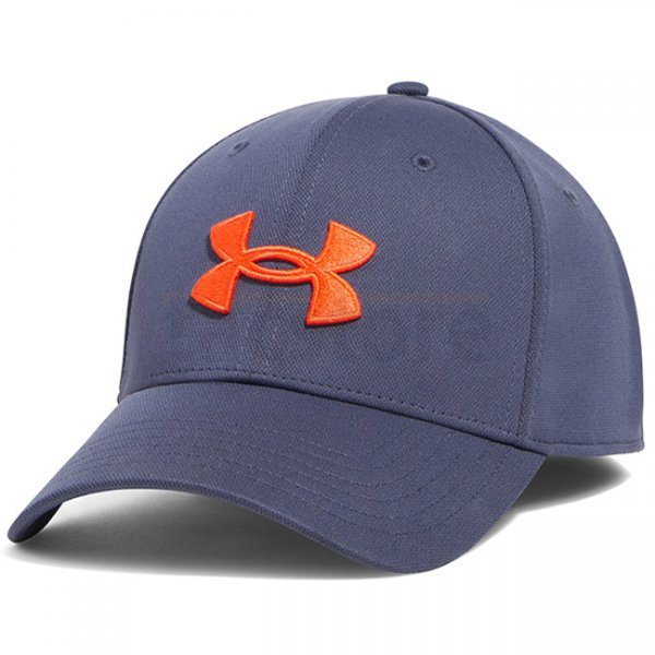 Under Armour Mens Blitzing Low Stretch Fit Cap - Downpour Grey / Fire - S/M