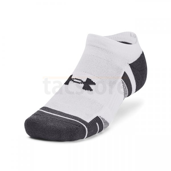 Under Armour Performance Tech 3-Pack No Show Socks - White / White / Jet Grey - XL