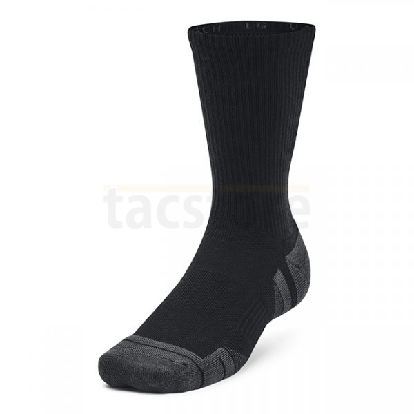 Under Armour Performance Tech 3-Pack Crew Socks - Black / Jet Grey - XL