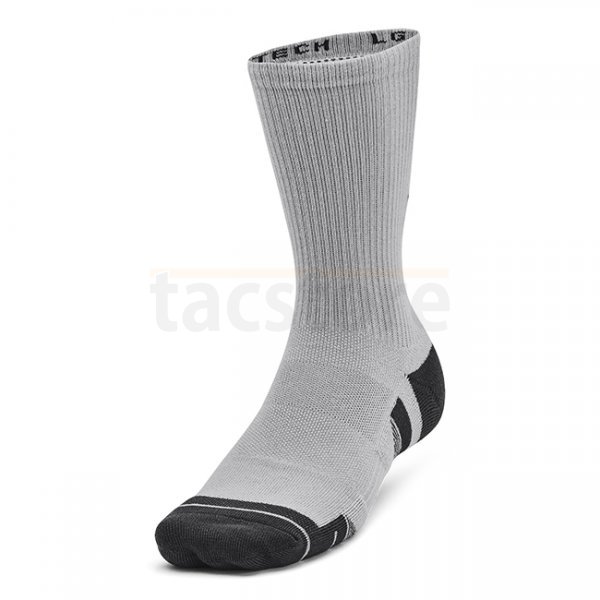 Under Armour Performance Tech 3-Pack Crew Socks - Mod Grey / White / Jet Grey - XL