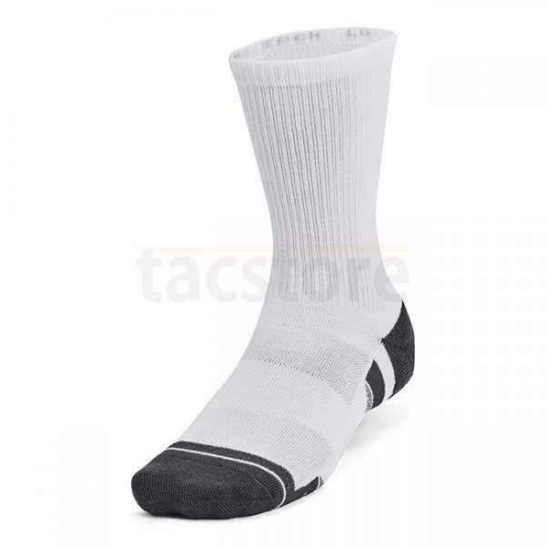 Under Armour Performance Tech 3-Pack Crew Socks - White / White / Jet Grey - XL