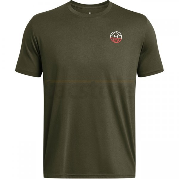 Under Armour Mens Outdoor Cube Short Sleeve - Marine OD Green / Summit White - M