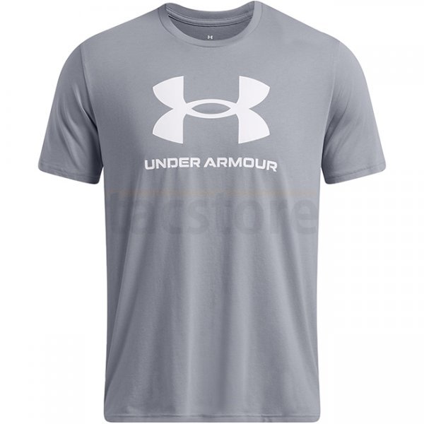 Under Armour Mens Sportstyle Logo Short Sleeve - Steel / White - L