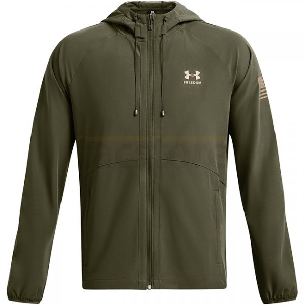 Under Armour Mens Freedom Windbreaker Jacket - Marine OD Green / Federal Tan - XL