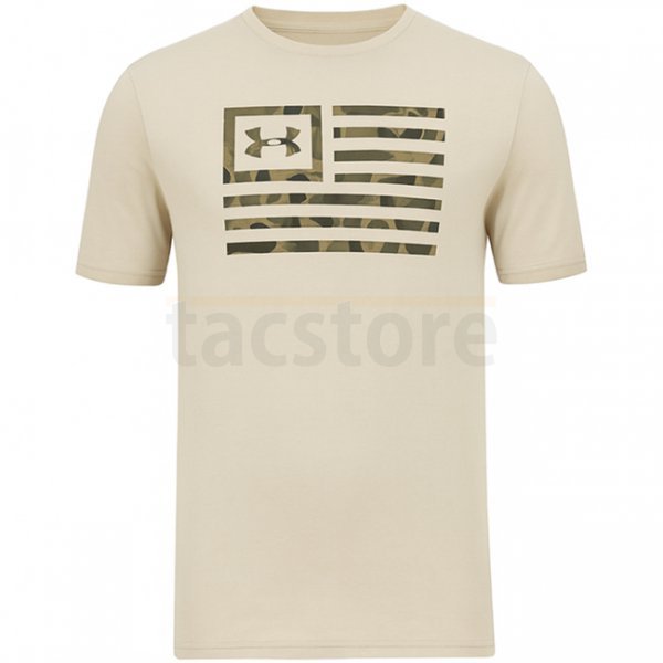 Under Armour Mens Freedom Flag Printed T-Shirt - Desert Sand / Bayou - S