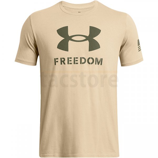 Under Armour Mens Freedom Logo T-Shirt - Desert Sand / Marine OD Green - 3XL
