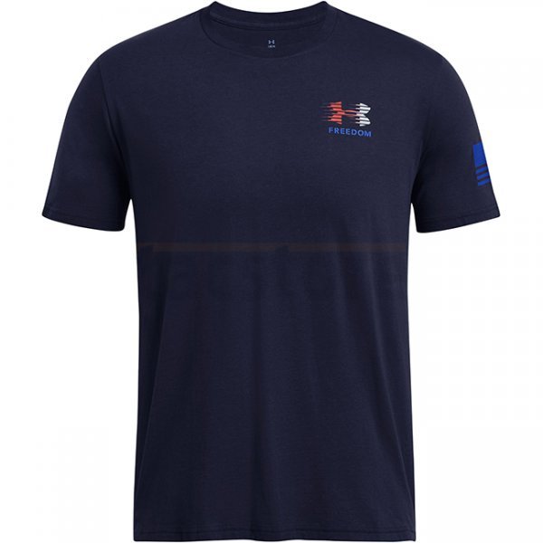 Under Armour Mens Freedom Spine T-Shirt - Navy Blue - M