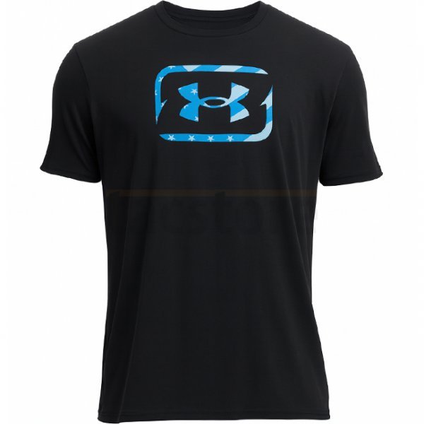 Under Armour Mens Freedom Hook T-Shirt - Anthracite / Ether Blue - S
