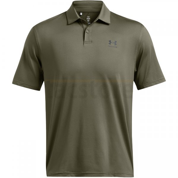 Under Armour Mens Tee To Green Freedom Polo - Marine OD Green / Black - XL