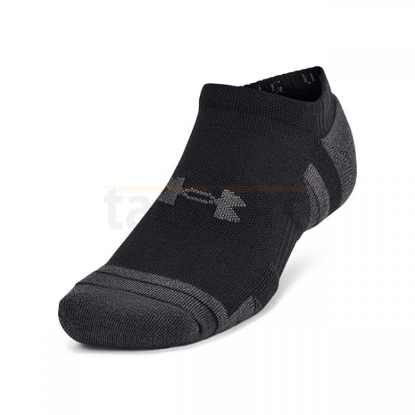 Under Armour Performance Tech 6-Pack No Show Socks - Black / Jet Grey - M