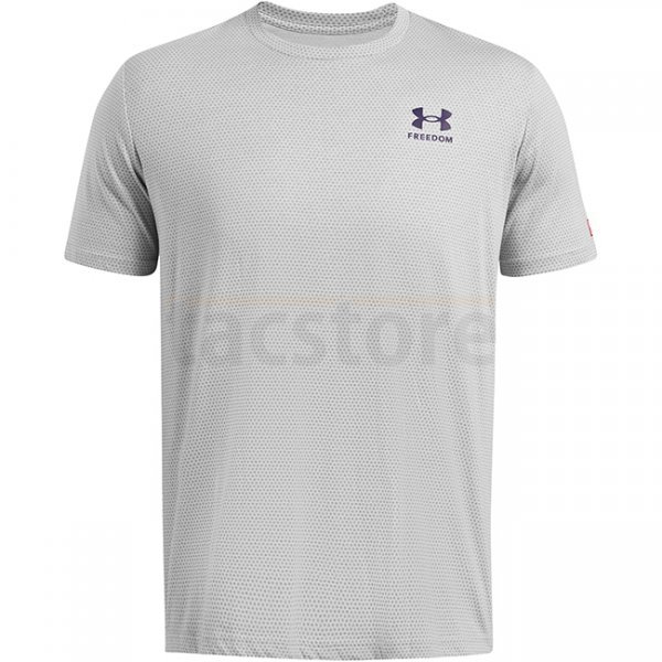 Under Armour Mens Freedom Veterans Day T-Shirt - Mod Grey / Navy Blue - XL