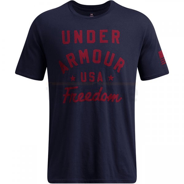 Under Armour Mens Freedom Vintage USA T-Shirt - Navy Blue / Red - L