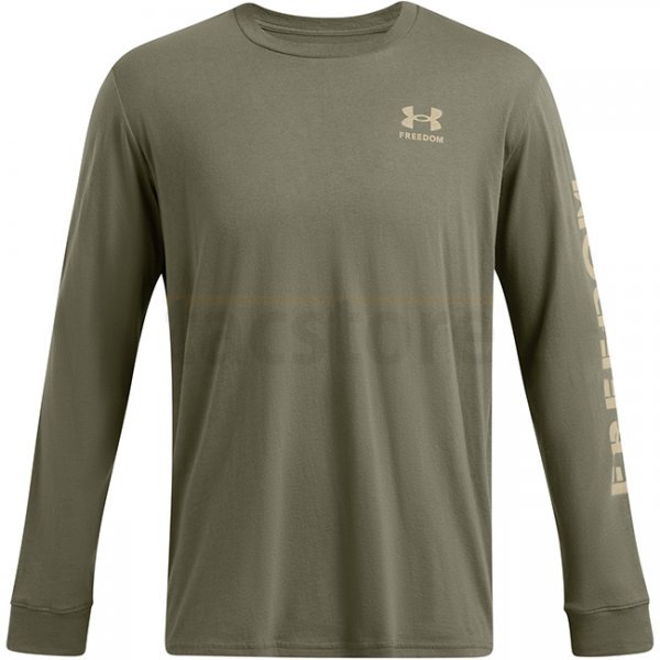 Under Armour Mens Freedom Flag Long Sleeve - Marine OD Green / Desert Sand - L