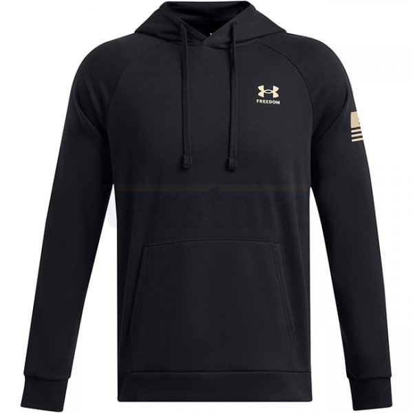 Under Armour Mens Freedom Flag Hoodie - Black / Desert Sand - 2XL