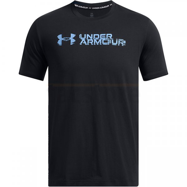 Under Armour Mens Sliced Wordmark Short Sleeve - Black / Blue - L