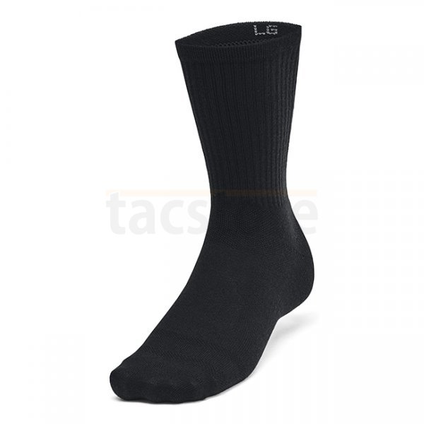 Under Armour Essential Unisex 6-Pack Crew Socks - Black / Grey - M