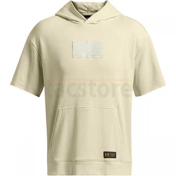 Under Armour Project Rock Heavyweight Veterans Day Short Sleeve Hoodie - Silt / Golden Yellow - 3XL