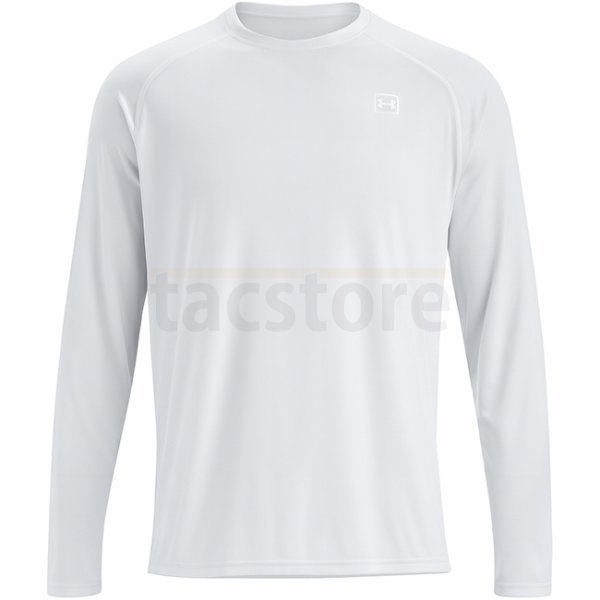 Under Armour Mens Fish Elite Long Sleeve - White / Halo Grey - XL