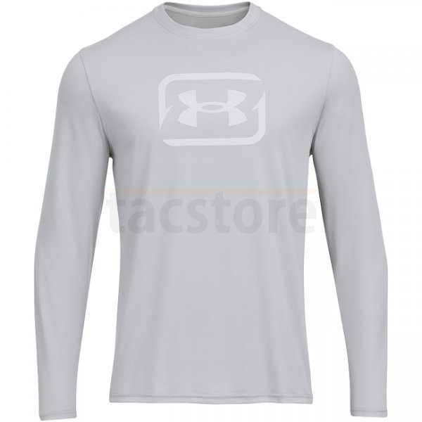 Under Armour Mens Fish Pro Chill Tackle Box Long Sleeve - Mod Grey / White - 2XL