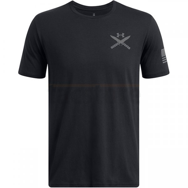 Under Armour Mens Freedom Spine T-Shirt - Black / Titan Grey - 2XL