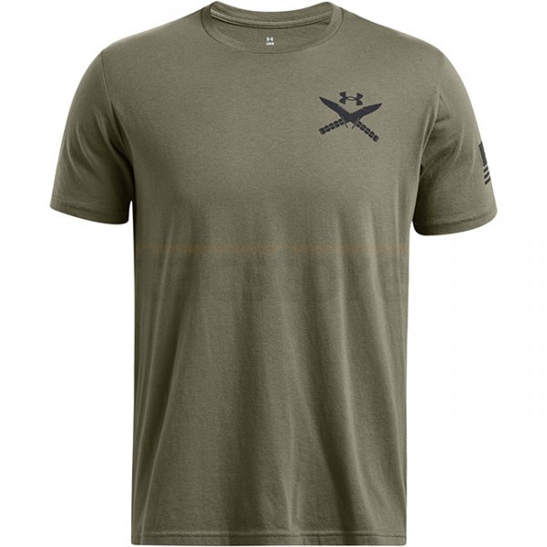 Under Armour Mens Freedom Spine T-Shirt - Marine OD Green / Black - XL