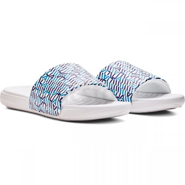 Under Armour Ansa Graphic Slides - White / Blue - 14