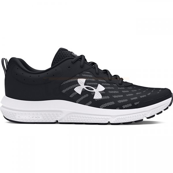 Under Armour Mens Charged Assert 10 Running Shoes - Black / White - 9.5