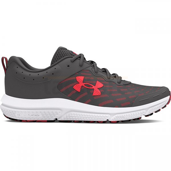 Under Armour Mens Charged Assert 10 Running Shoes - Castlerock / Castlerock / Racer Red - 10.5