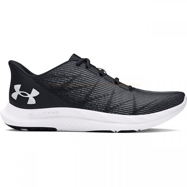 Under Armour Mens Charged Speed Swift Running Shoes - Black / White / White - 10