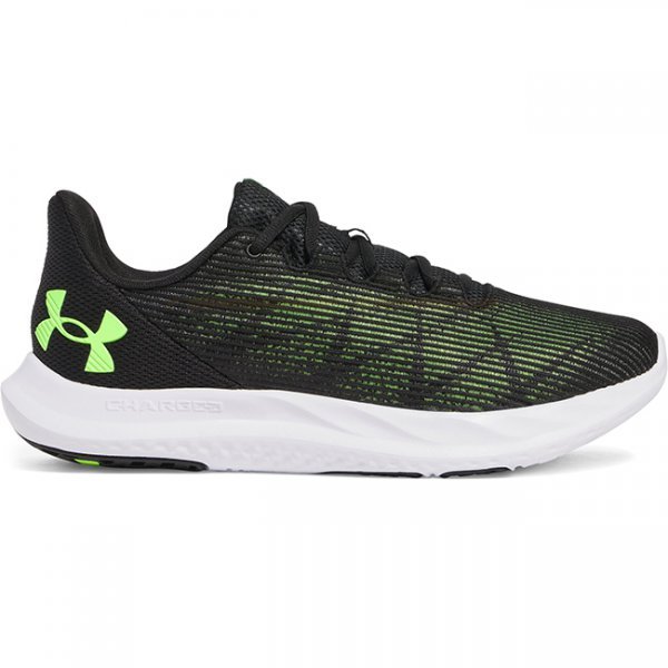 Under Armour Mens Charged Speed Swift Running Shoes - Black / Black / Hyper Green - 13