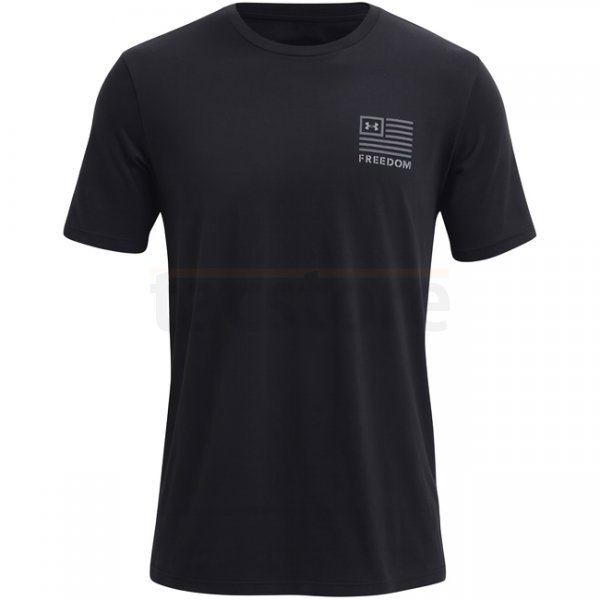 Under Armour Mens Freedom Left Chest T-Shirt - Black / Titan Grey - 2XL